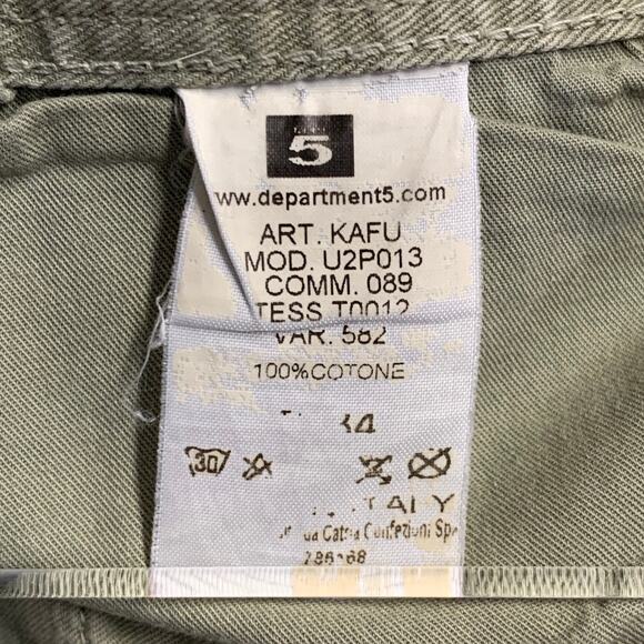 DEPARTMENT FIVE Size 34 Olive Cotton Cargo Jeans - Picture 8 of 8